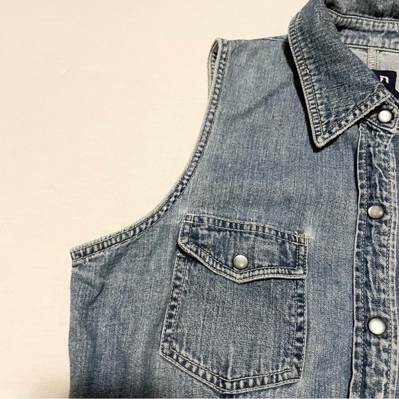 Vintage Gap Denim Sleeveless Maxi Dress - Picture 3 of 16